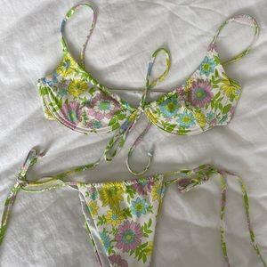 Frankie’s Bikinis Secret Garden printed bikini, tia, birdie